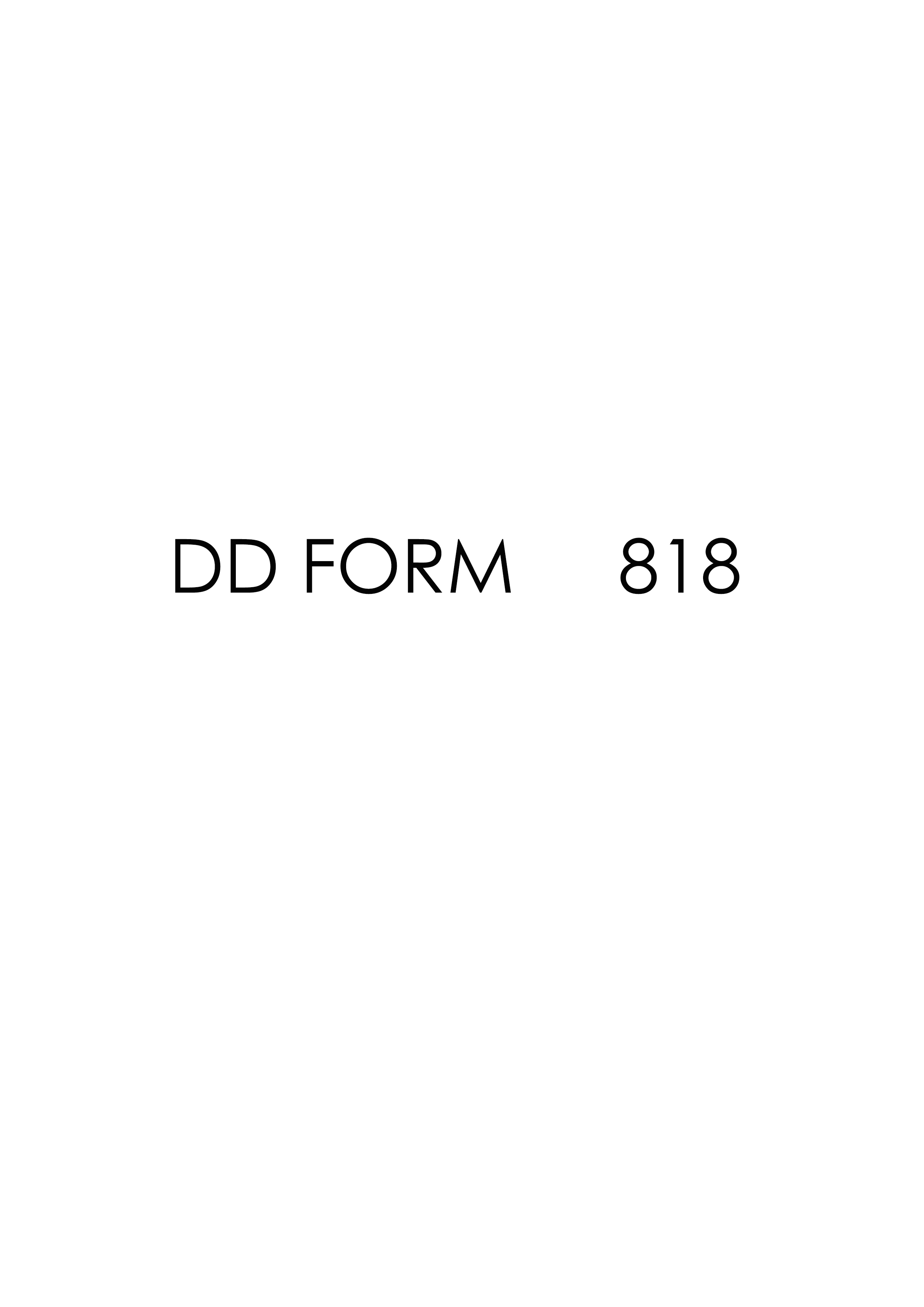 Download dd 818 Form Free